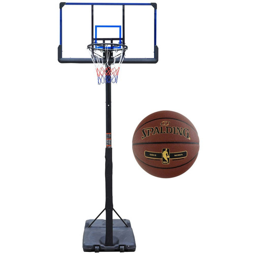 Zestaw regulowany do koszykówki Enero Deluxe + piłka Spalding do kosza