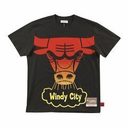 Koszulka Sportowa Mitchell & Ness NBA Logo Chicago Bulls T-Shirt Czarna