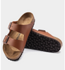 Klapki męskie skórzane Birkenstock Arizona BS Brązowe - 1019019
