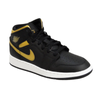 Air Jordan 1 Mid (GS) Basketball shoes Black/Metallic Gold - DQ8423-071