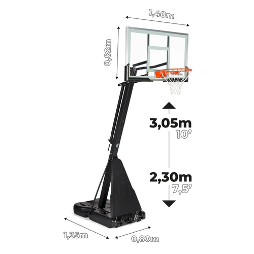 Set to Basketball Portable Stand OneTeam + Spalding Platinum Precision Ball