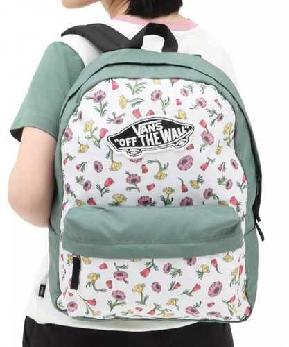 Plecak szkolny VANS Realm Backpack Biało Zielony - VN0A3UI6XZR + piórnik