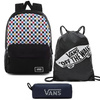 Vans Glitter Check Realm Rucksack - VN0A48HGUX9 + Benched Bag + Pencil Pouch