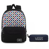 Plecak tornister szkolny Vans Glitter Check Realm kratka szachownica + Saszetka Piórnik
