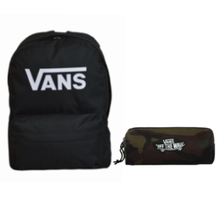 Plecak szkolny miejski Vans Old Skool Print Backpack Black VN000H50BLK1 + Piórnik