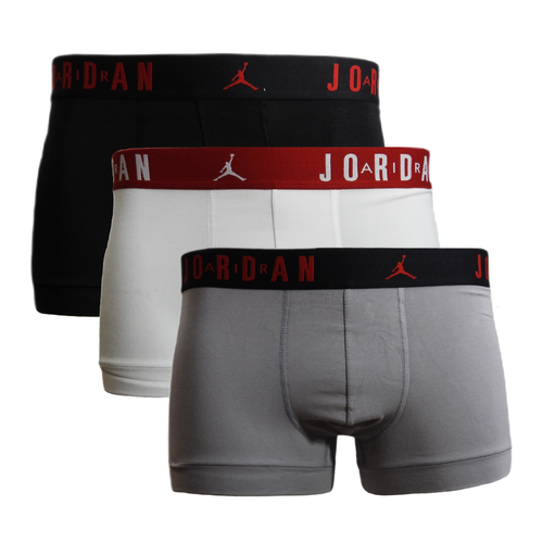 Bokserki męskie Air Jordan Flight Cotton Core Boxer 3-pack Grey/Black/White - JM0693-F66