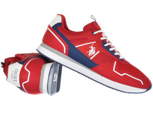 Buty męskie sportowe Sneakersy U.S. Polo Assn. - NOBIL004-RED-DBL01