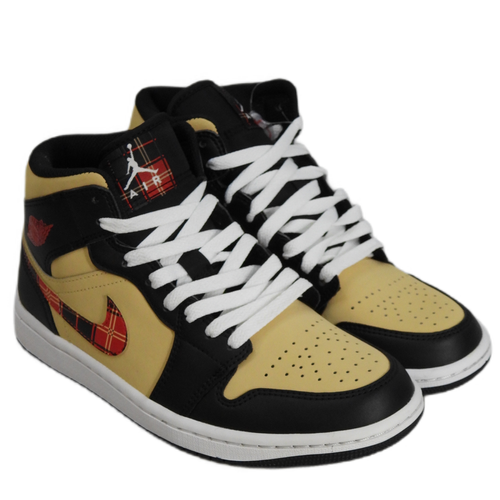 Buty sportowe oryginalne Air Jordan 1 Mid Tartan Swoosh Men's - DZ5329-001