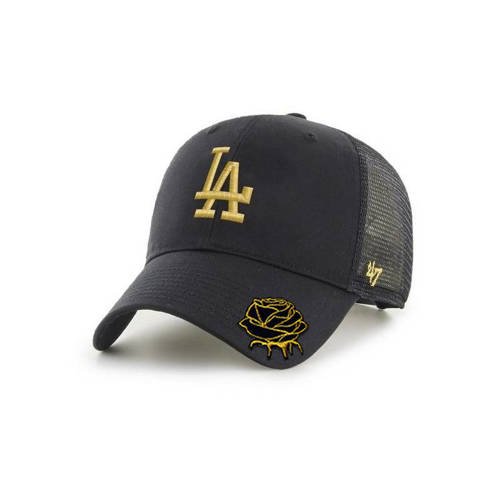 Czapka z daszkiem 47 Brand MLB LA Los Angeles Dodgers B-BRMTL17CTP-BK + Custom Gold Rose