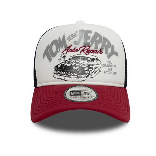 Czapka z daszkiem New Era 9FORTY Tom and Jerry White  A-Frame Trucker - 60595267