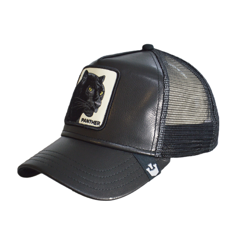 Czapka z daszkiem skórzana Goorin Bros. Panther Truth Will Prevail Trucker - 101-0846-BLACK-O/S