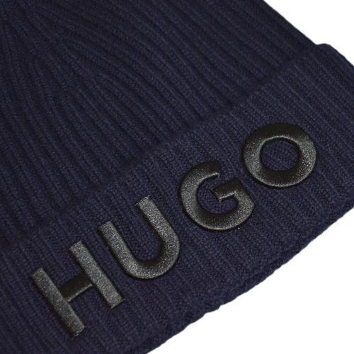 Czapka zimowa beanie Hugo Boss wełniana granatowa - 50495778-410