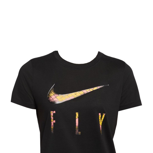 Damska Koszulka Sportowa Nike Swoosh Fly WMNS T-shirt Czarny- DN3048-010