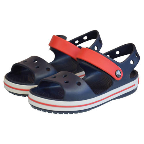 Klapki sandały dziecięce na rzep Crocs Kids' Crocband Sandal Navy/Red - 12856-485