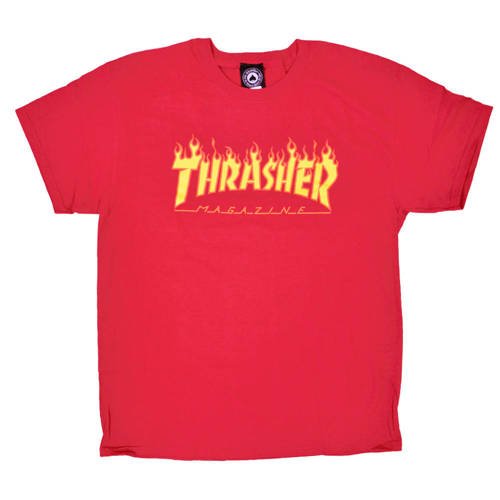 Koszulka męska Thrasher Flame Logo Purple T-Shirt czerwna - 144817