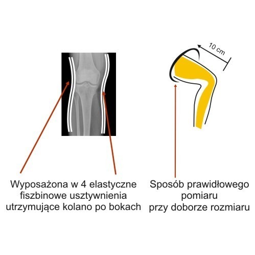 Orteza kolana rzepki Erhem z pasami ukośnymi - Erh-35