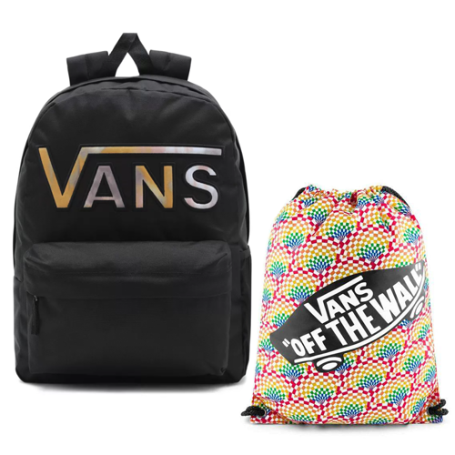 Plecak szkolny Vans Realm Flying V Black Tie Dye + worek Benched Bag