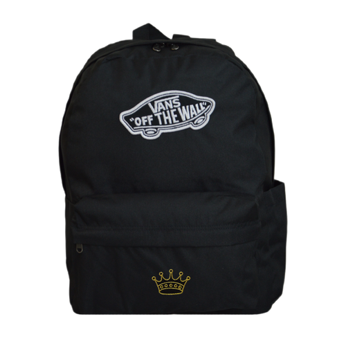 Plecak szkolny miejski Vans Old Skool Classic Backpack Czarny VN000H4YBLK1 + Custom Złota Korona