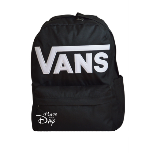 Plecak szkolny miejski Vans Old Skool Drop V Backpack Black VN000H4ZBLK1 + Custom Have a nice day