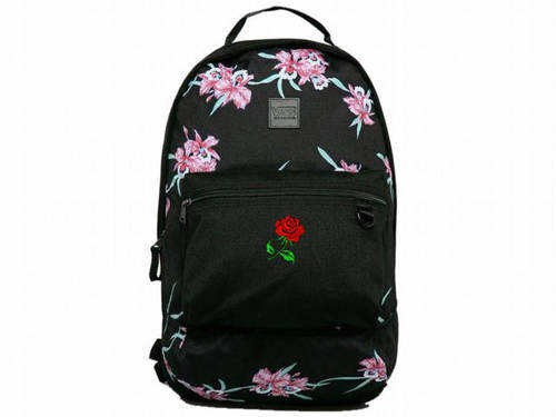Plecak szkolny młodzieżowy Vans Turbon Backpack w kwiaty custom róża