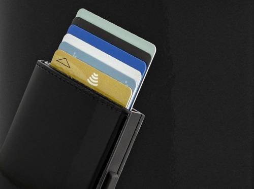 Portfel Aluminiowy Ogon Designs Cascade Wallet Glossy Black RFID protect