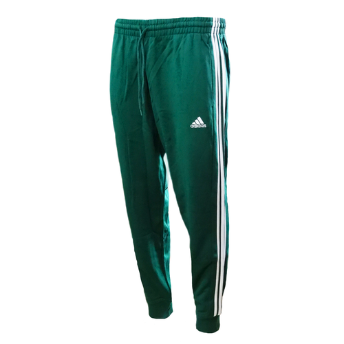 Spodnie dresowe męskie Adidas Essentials French Terry zielone 3-Stripes - IS1392