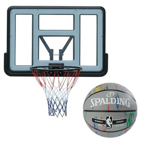 Tablica kosz do koszykówki Spartan z wysięgnikiem + Piłka Spalding NBA