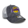 Czapka z daszkiem New Era 9FORTY LA Los Angeles Lakers Tonal Check Grey A-Frame Trucker - 60595261