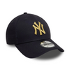 Czapka z daszkiem New Era 9FORTY MLB NY New York Yankees Metallic Navy Strapback - 60595195