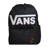 Plecak szkolny miejski Vans Old Skool Drop V Backpack Black VN000H4ZBLK1 + Custom Róże